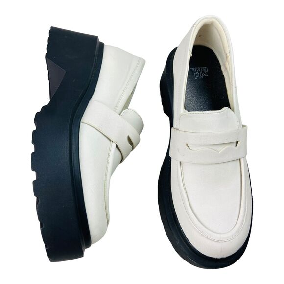 NWT Wild Fable Womens Penny Loafer Pumps Memory Foam Slip On Shoes White US 7 - Picture 7 of 11
